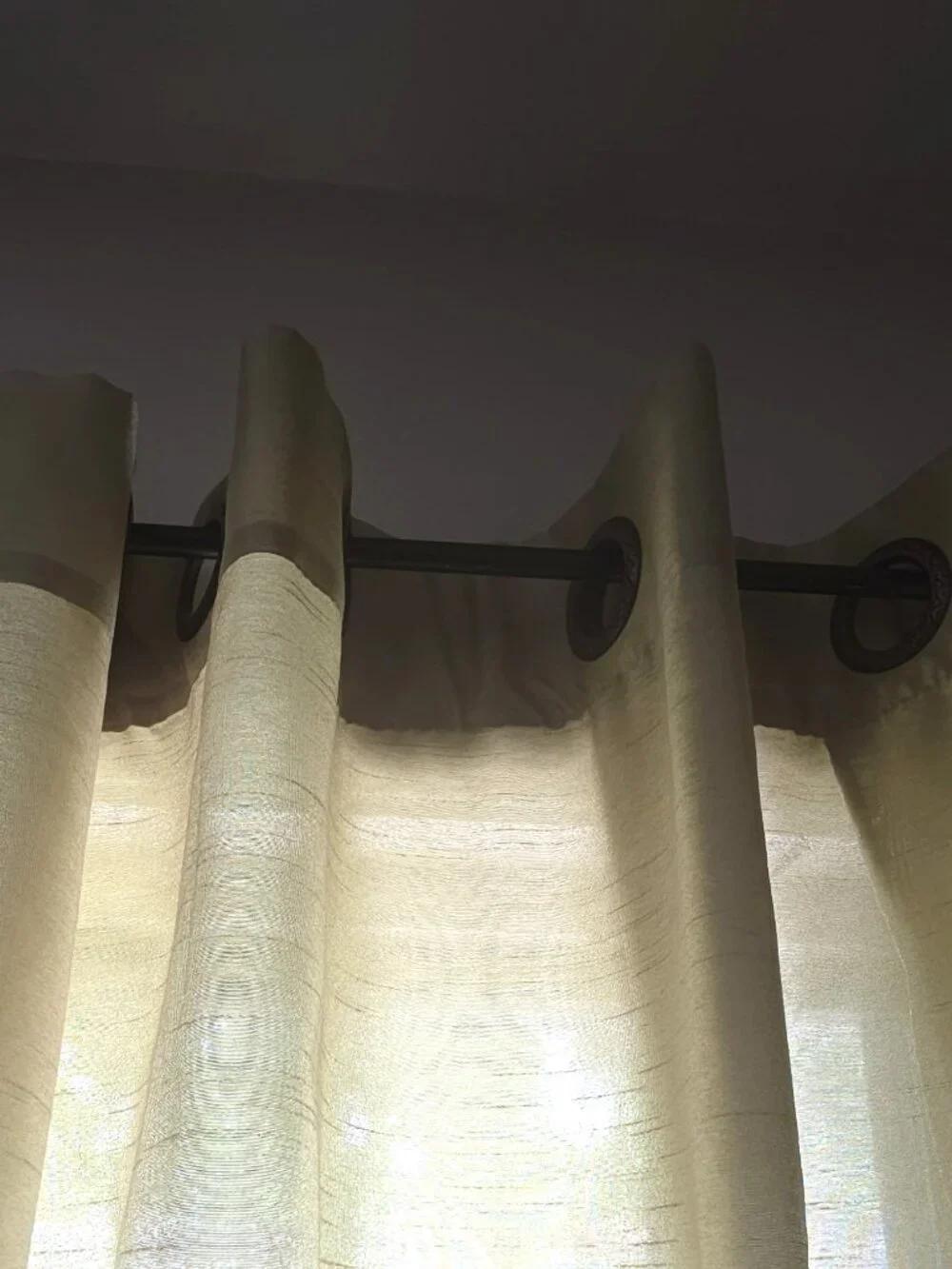 Mira Lime Green Faux Silk Semi Sheer Grommet Curtain Panels Set of 2 | 84x58